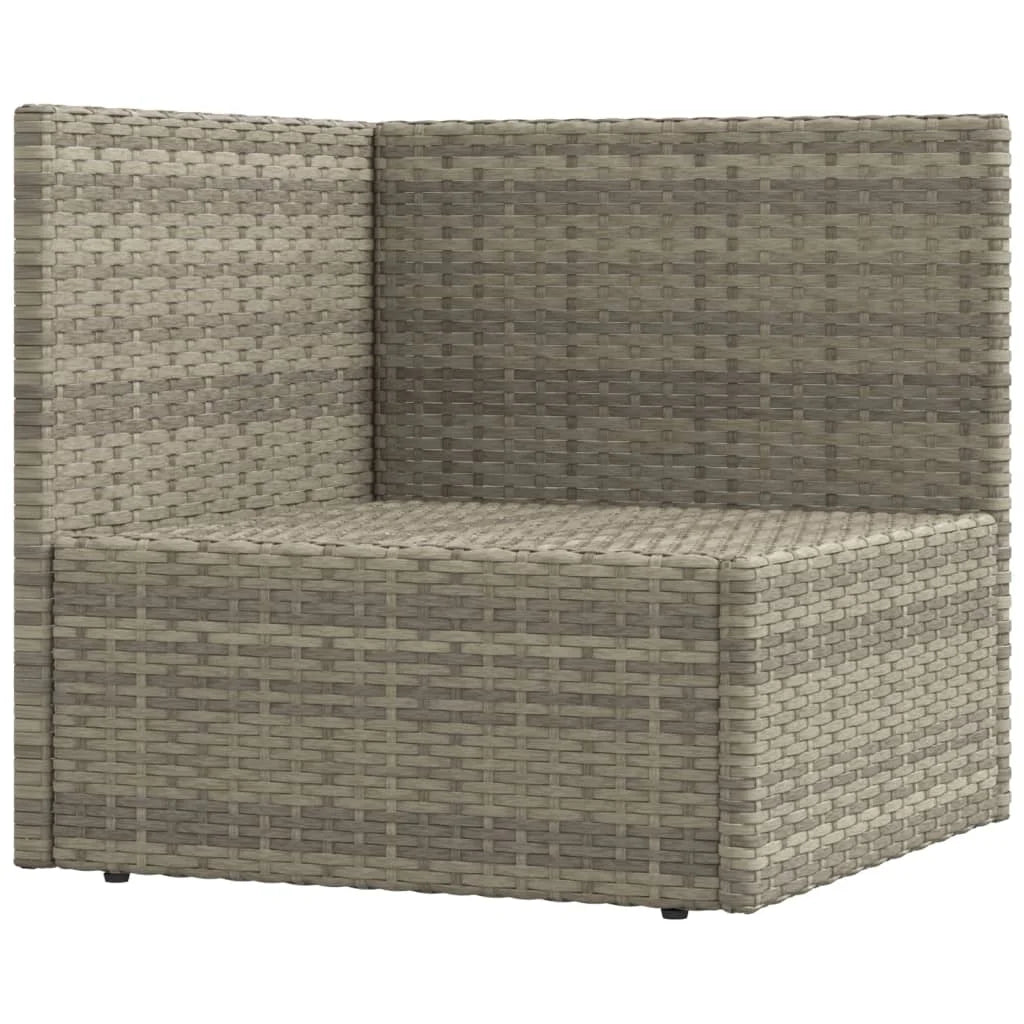8 Piece Patio Set with Cushions Gray Poly Rattan I46971