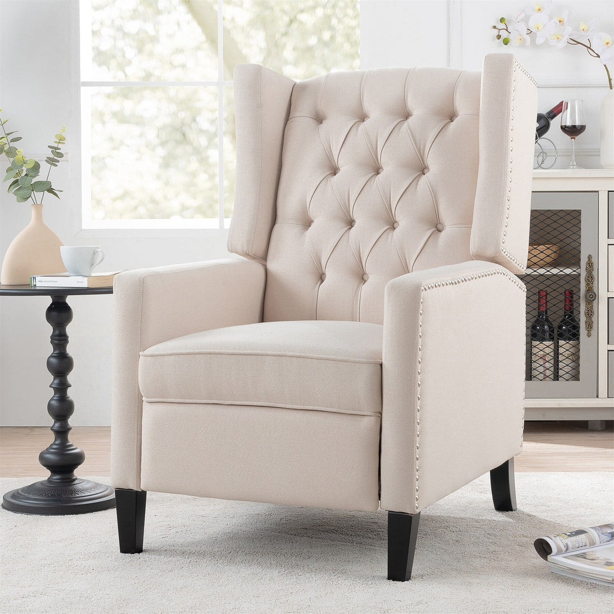 Blue Upholstered Manual Recliner G67601