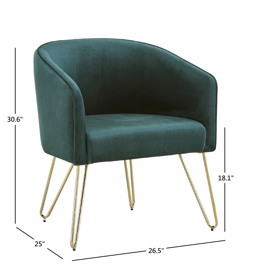 Dark Green Velvet Accent Chair U182