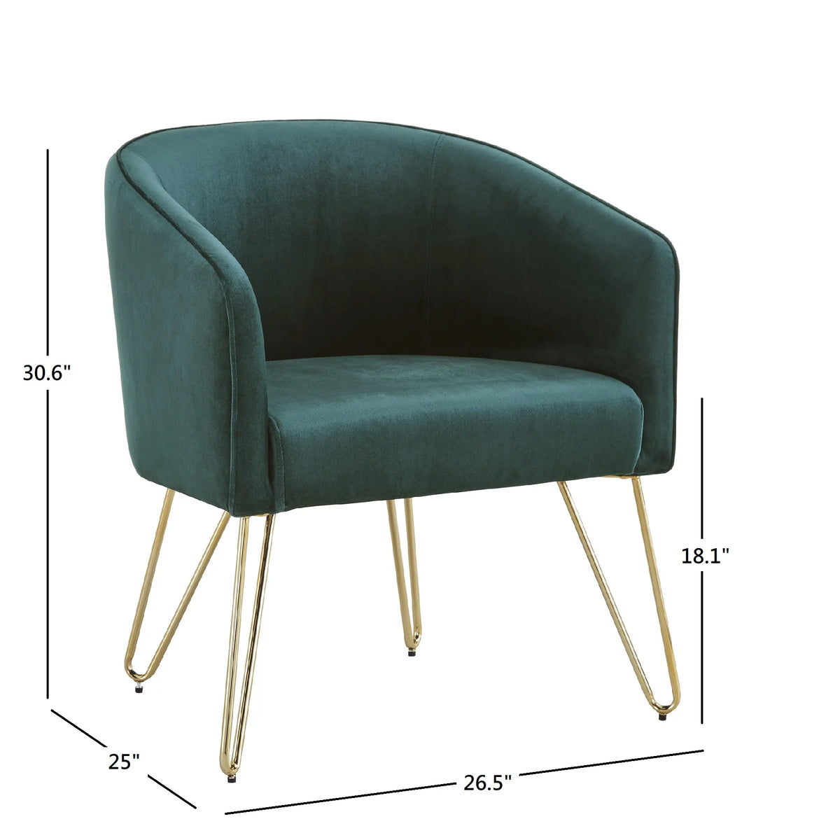 Dark Green Velvet Accent Chair U182