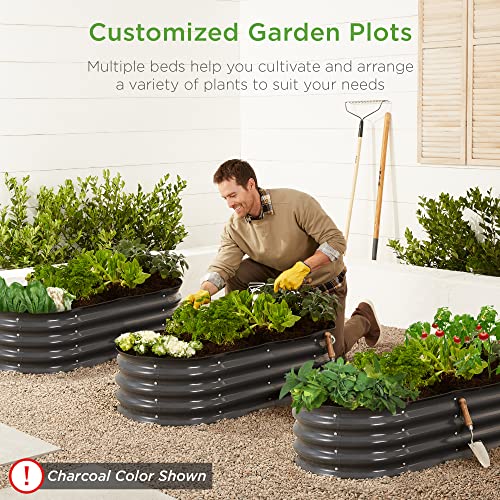 Charcoal 8x2x1ft Metal Raised Garden Bed C37846