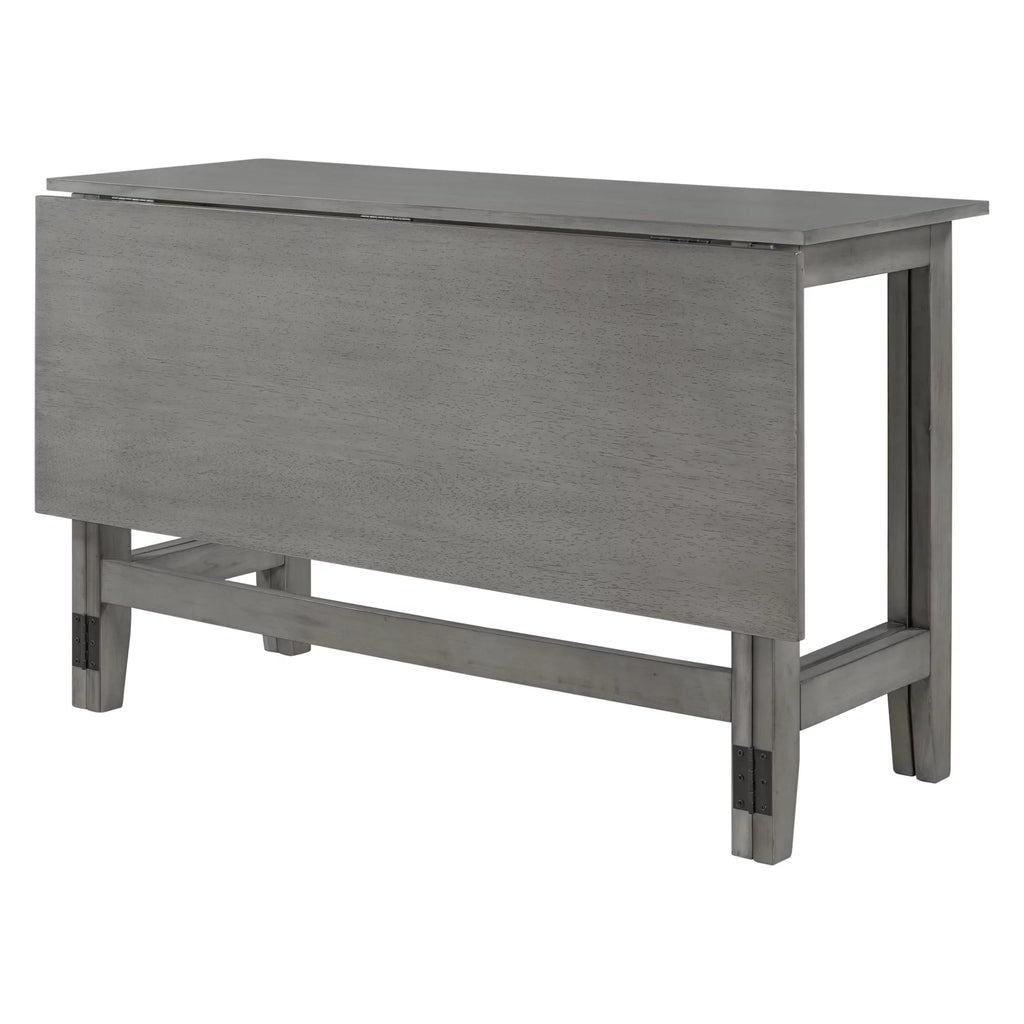 Gray Extendable Wood Dining Table with Drop Leaf J180620