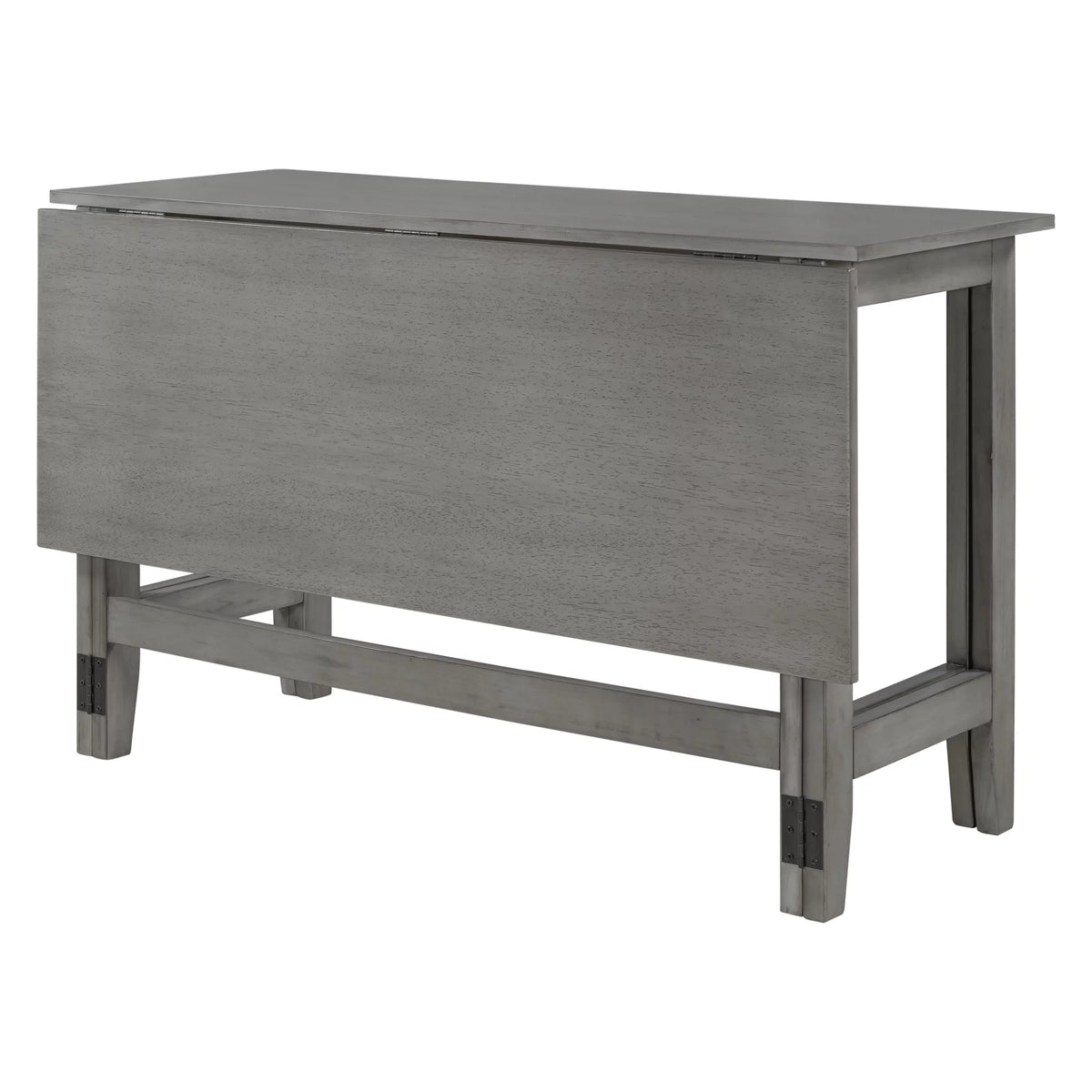 Gray Extendable Wood Dining Table with Drop Leaf J180620