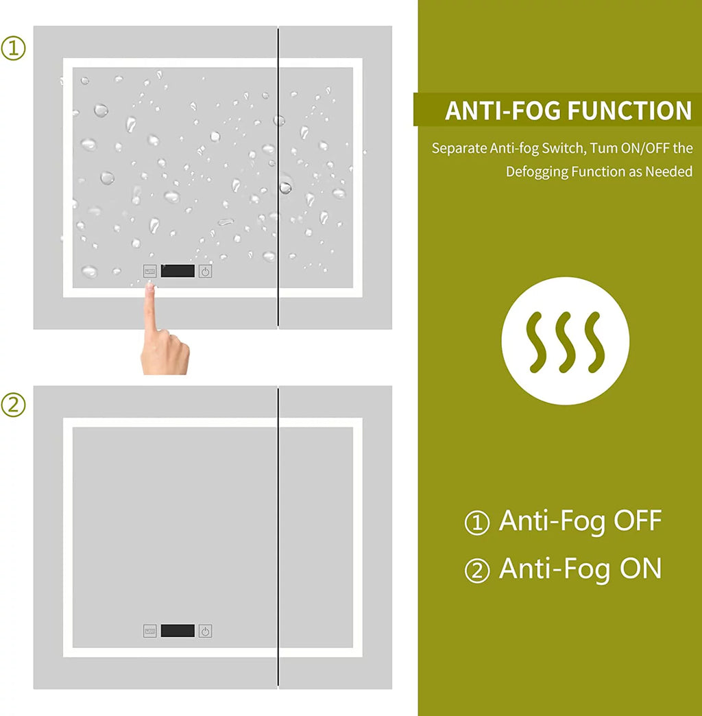 White LED Bathroom Mirror Cabinet D4167