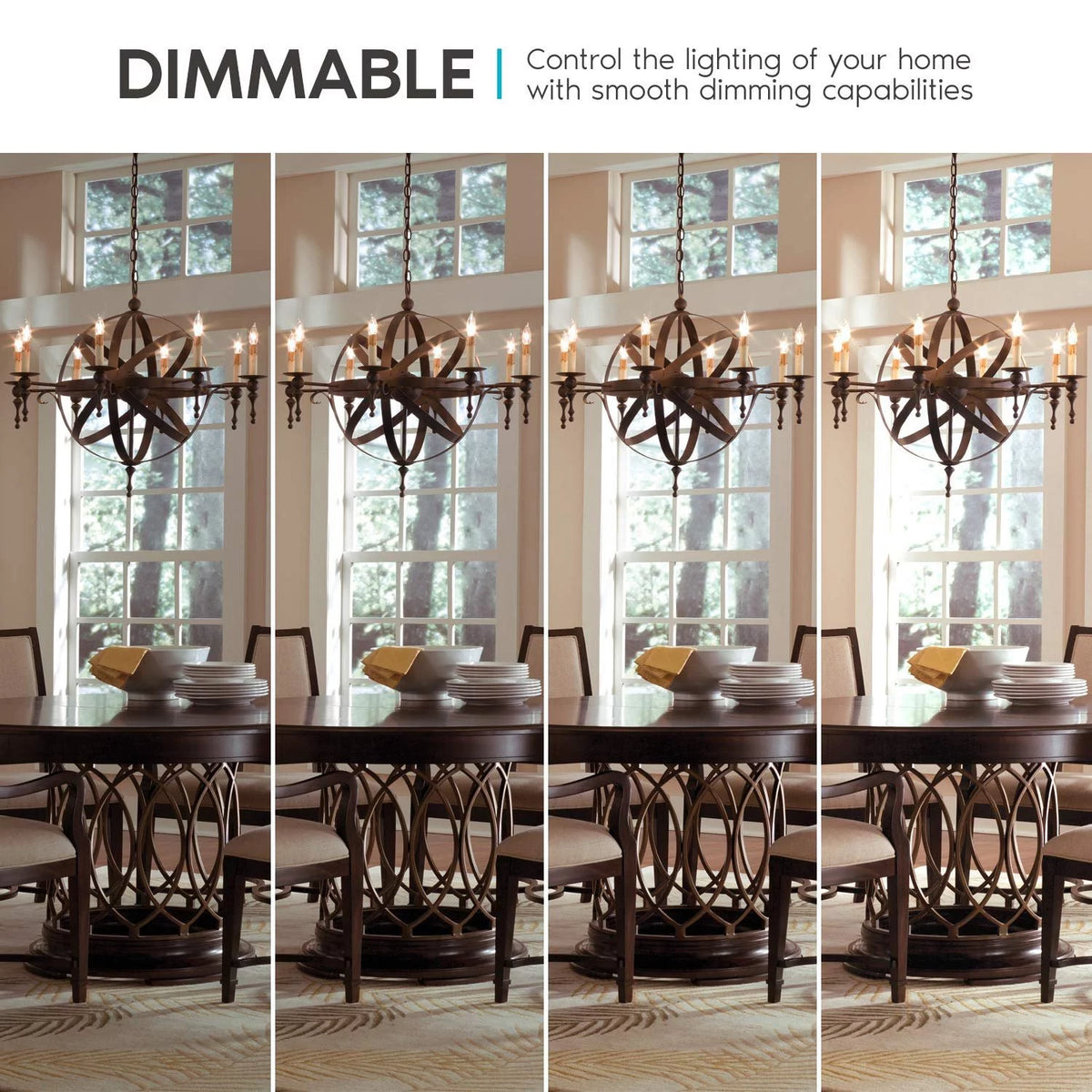 5W E12 Dimmable LED Light Bulbs 3000K 12-Pack Q868764