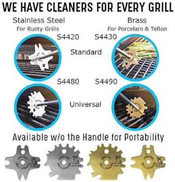 Bristle Free Stainless Steel Grill Scraper Tool with 17" Long Handle U958