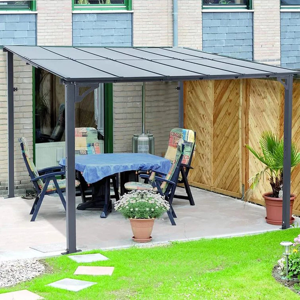 Aluminum Pergola with Canopy 10 Ft. W x 10 Ft. D B939