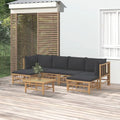 7 Piece Patio Set with Dark Gray Cushions U397039
