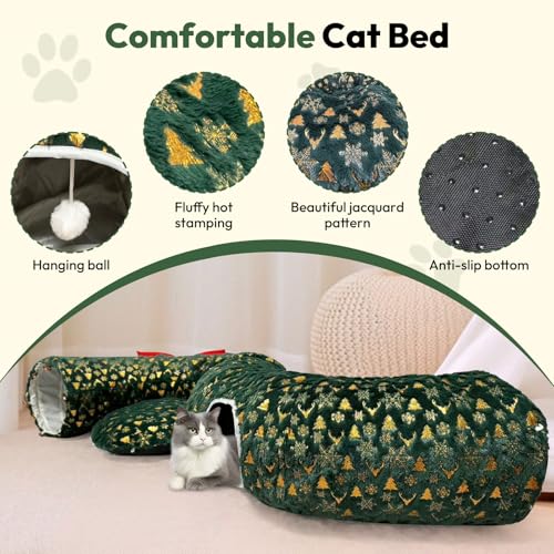 Green Plush Cat Tunnel with Ball Toy N62913