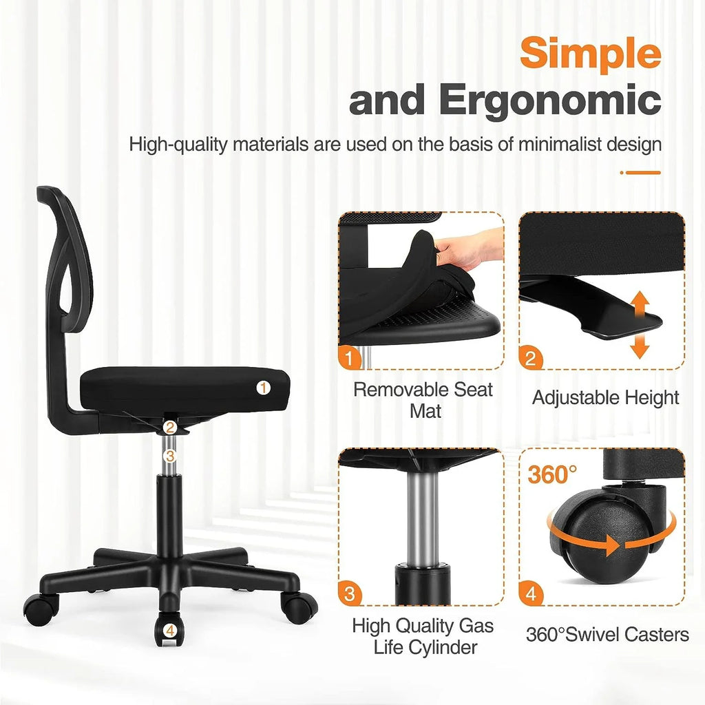 Black Ergonomic Low-Back Mesh Office Chair F79144