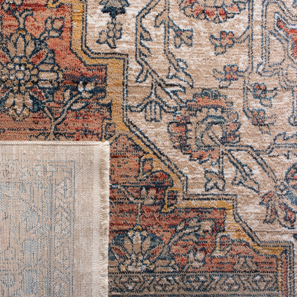 Navy Ivory Floral Bordered Area Rug 6' x 9' V91271