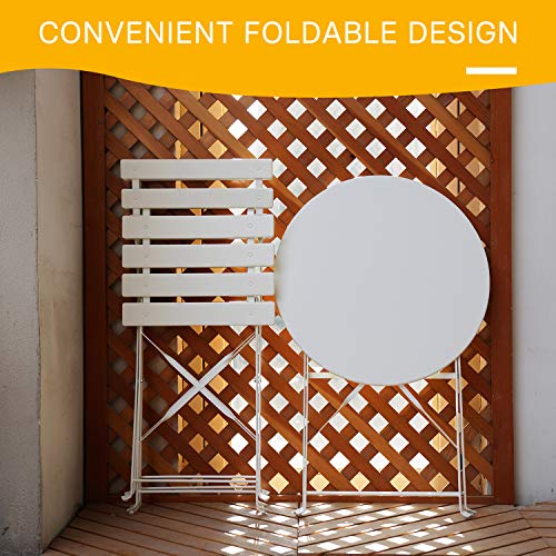 3-Piece Folding Bistro Set, 2 Chairs and 1 Table, Yellow O7639