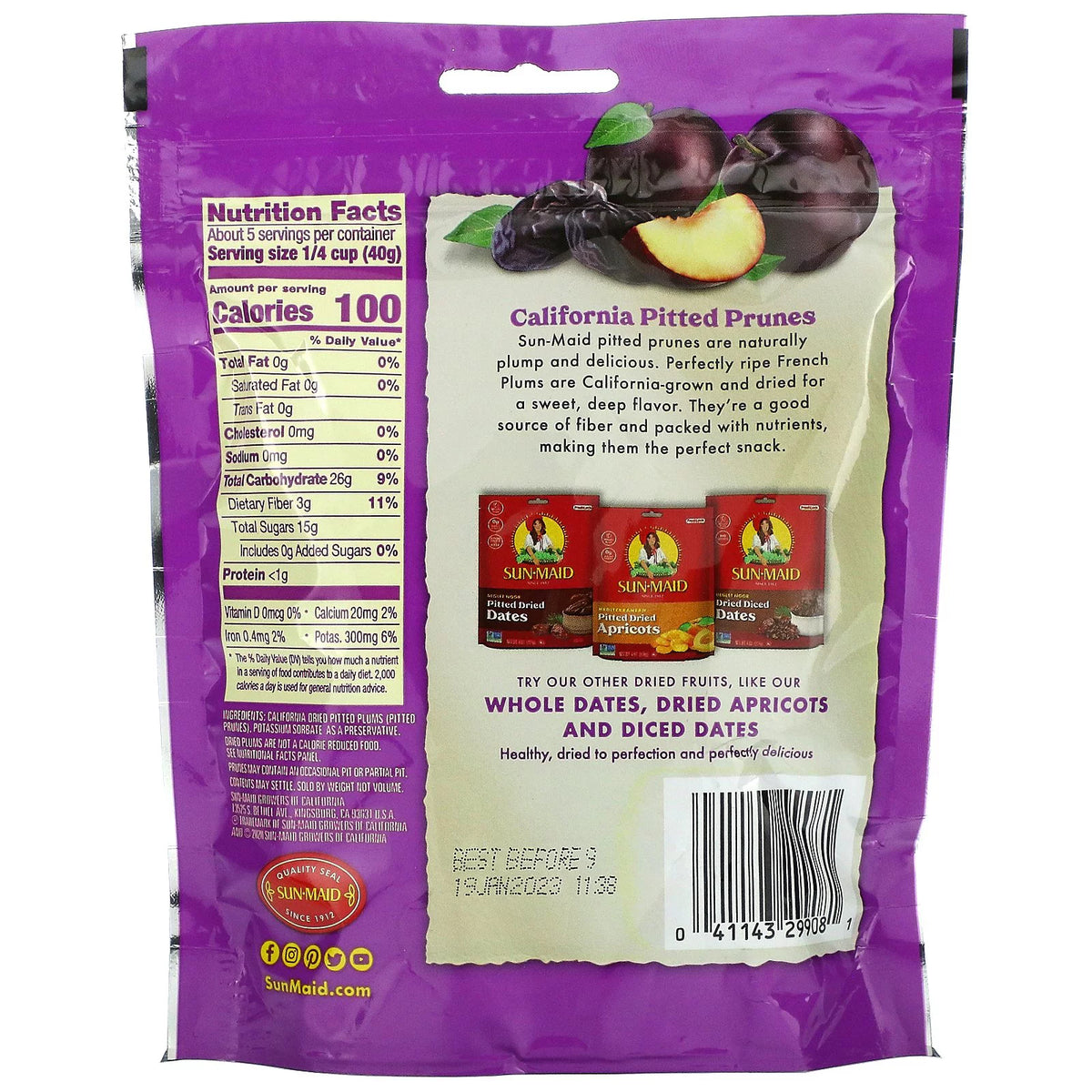 California Whole Pitted Prunes 7 oz Pack of 4 R281468