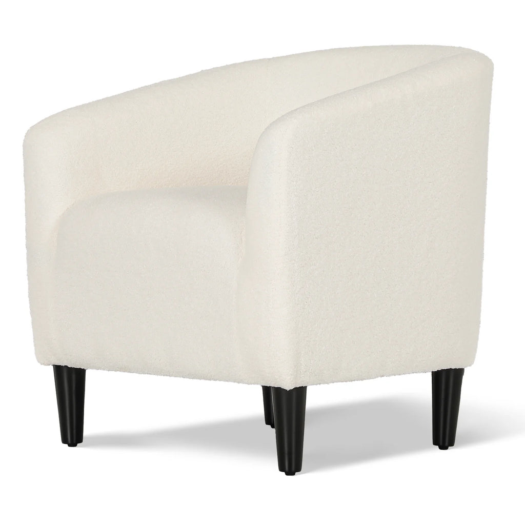 Sherpa Fabric Upholstered Barrel Accent Chair B220895