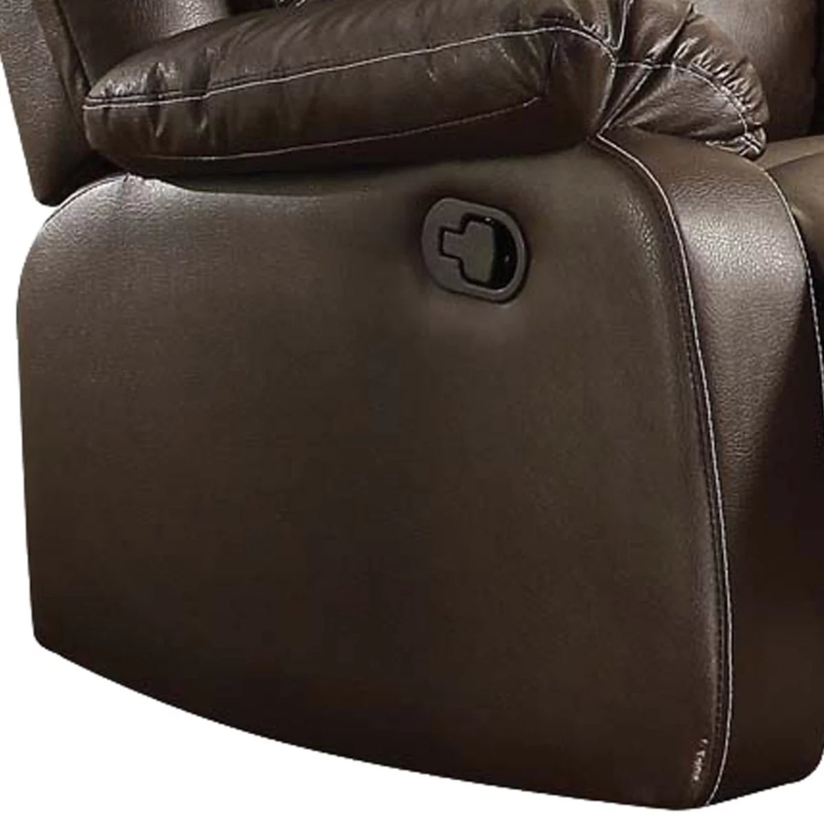 Brown Leather Upholstered Metal Reclining Chair L947155