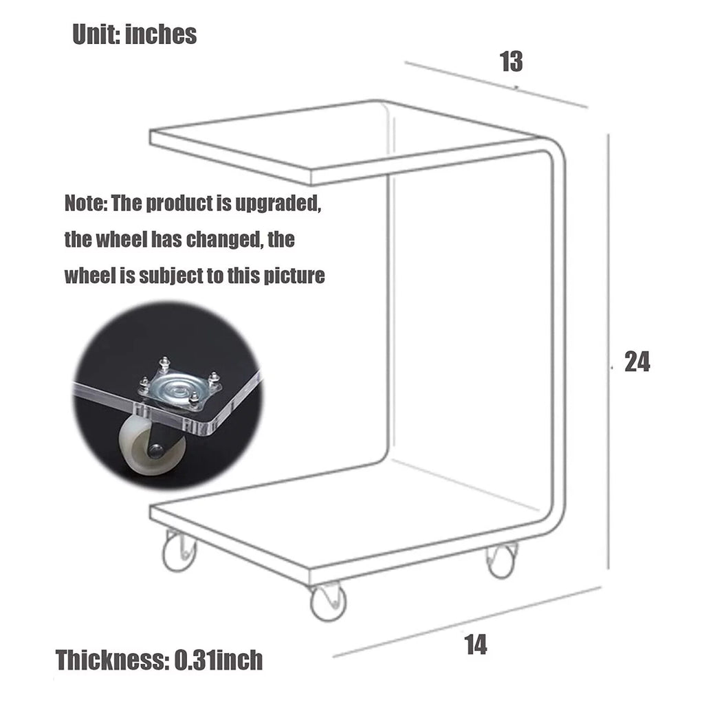 Transparent Acrylic C Shape Sofa Side Table M556