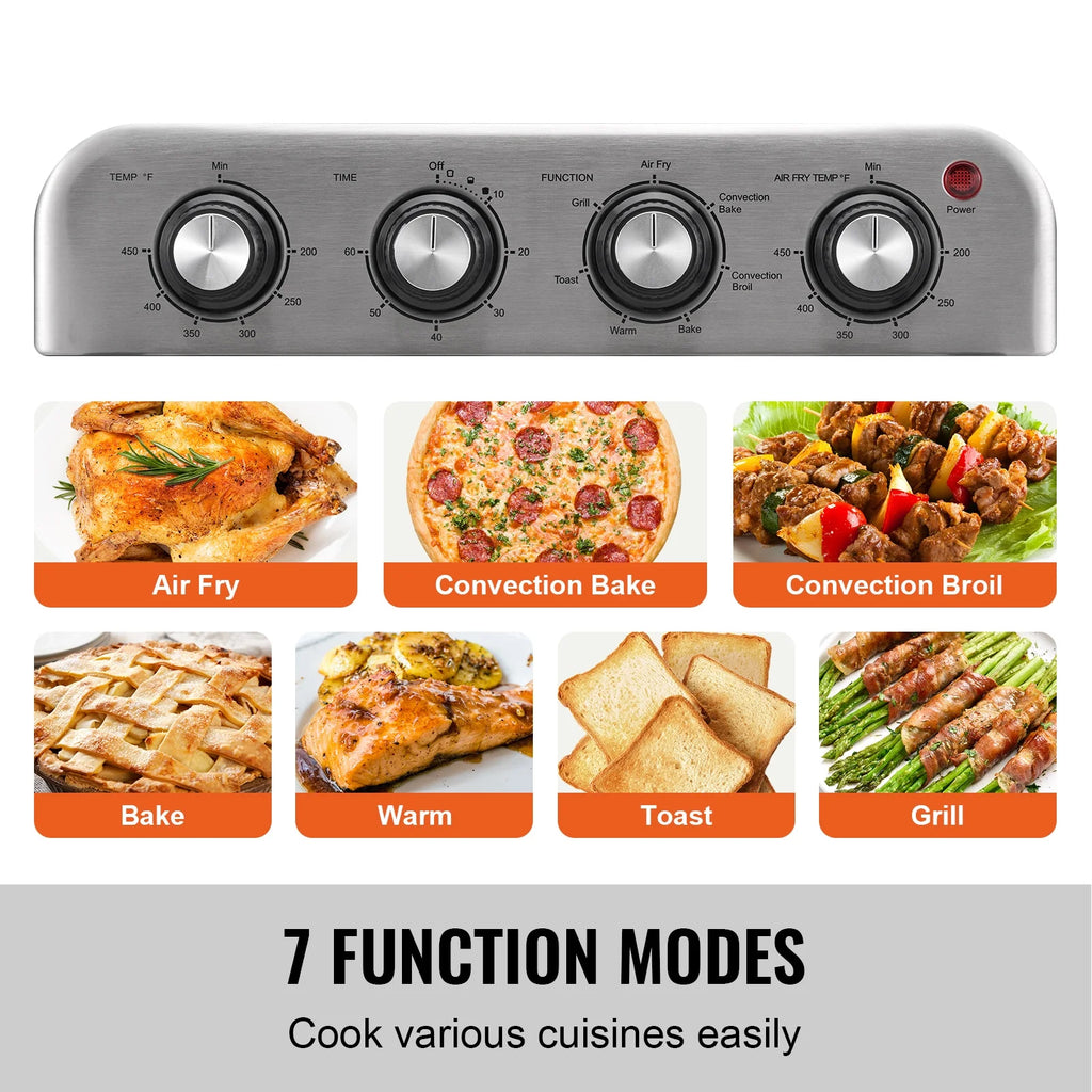 7-IN-1 Air Fryer Toaster Oven 18L Stainless Steel 1700W X9555