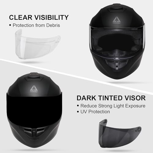 Full Face Motorcycle Helmet with Tinted and Clear Visor X5617