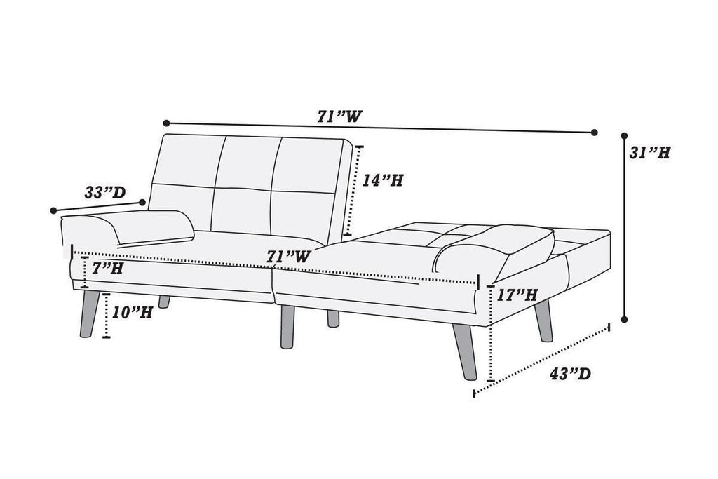 Black 2pc Sectional Sofa Set X2493