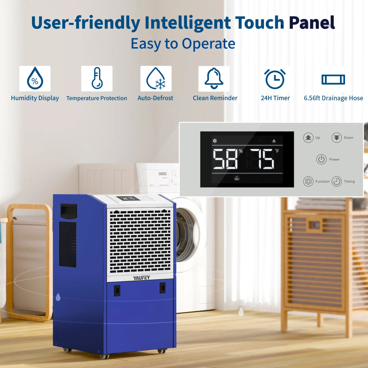 155 Pint Commercial Dehumidifier with Drain Hose D298624