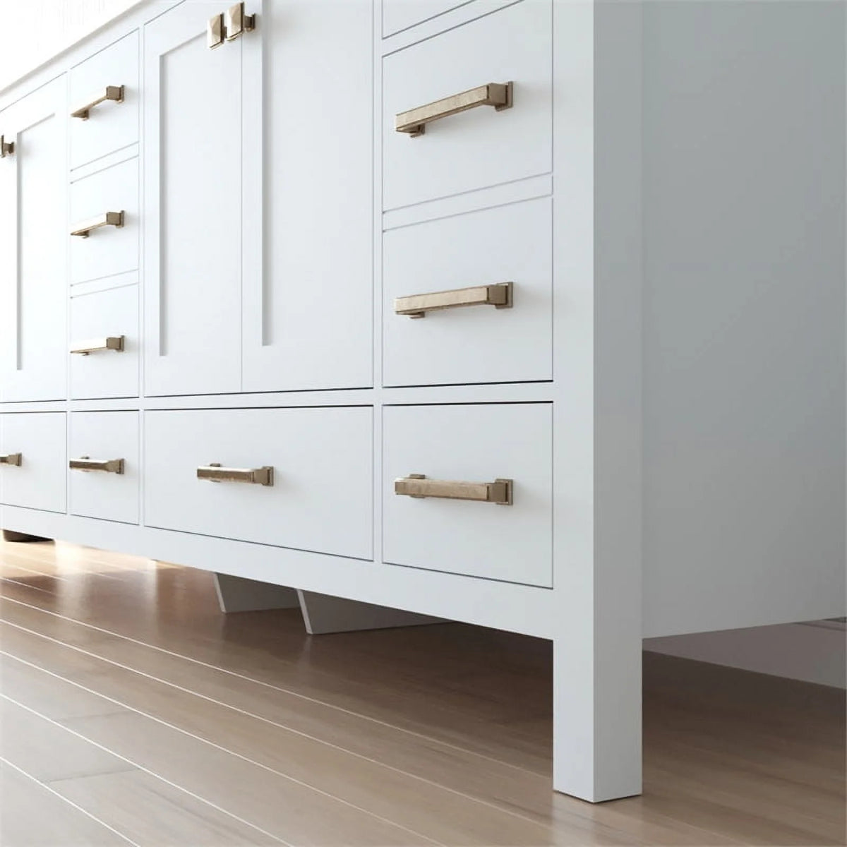 84" Double Sink Bathroom Vanity White Stone Top D623062
