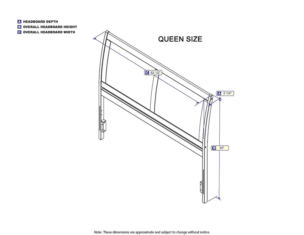 Queen Sleigh Solid Wood Panel Headboard with Attachable Charger S272