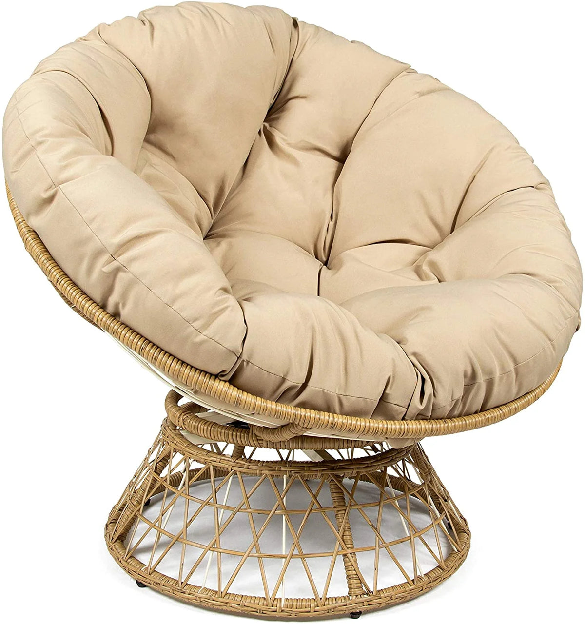 Tan Wood Swivel Chair A666721