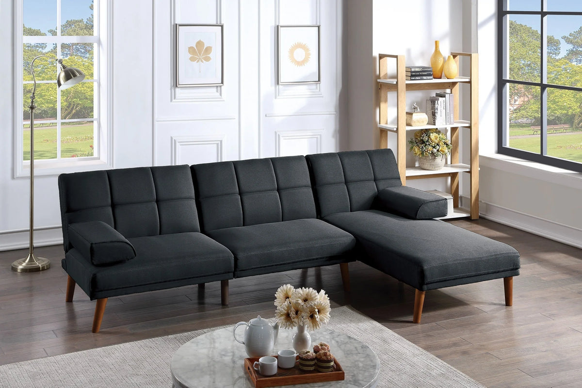 Black 2pc Sectional Sofa Set X2493