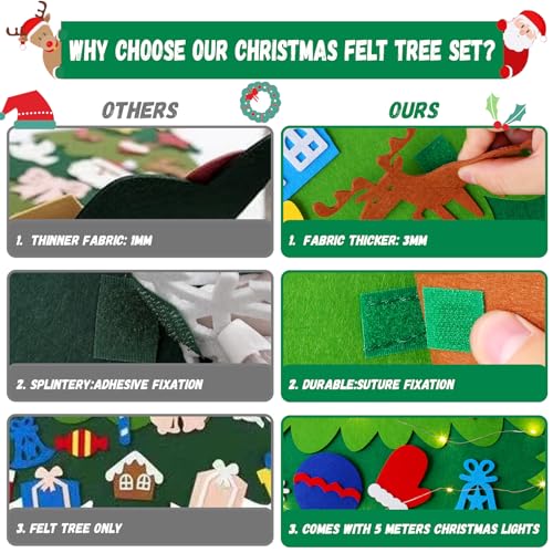 Felt Christmas Tree with 34 Ornaments I486
