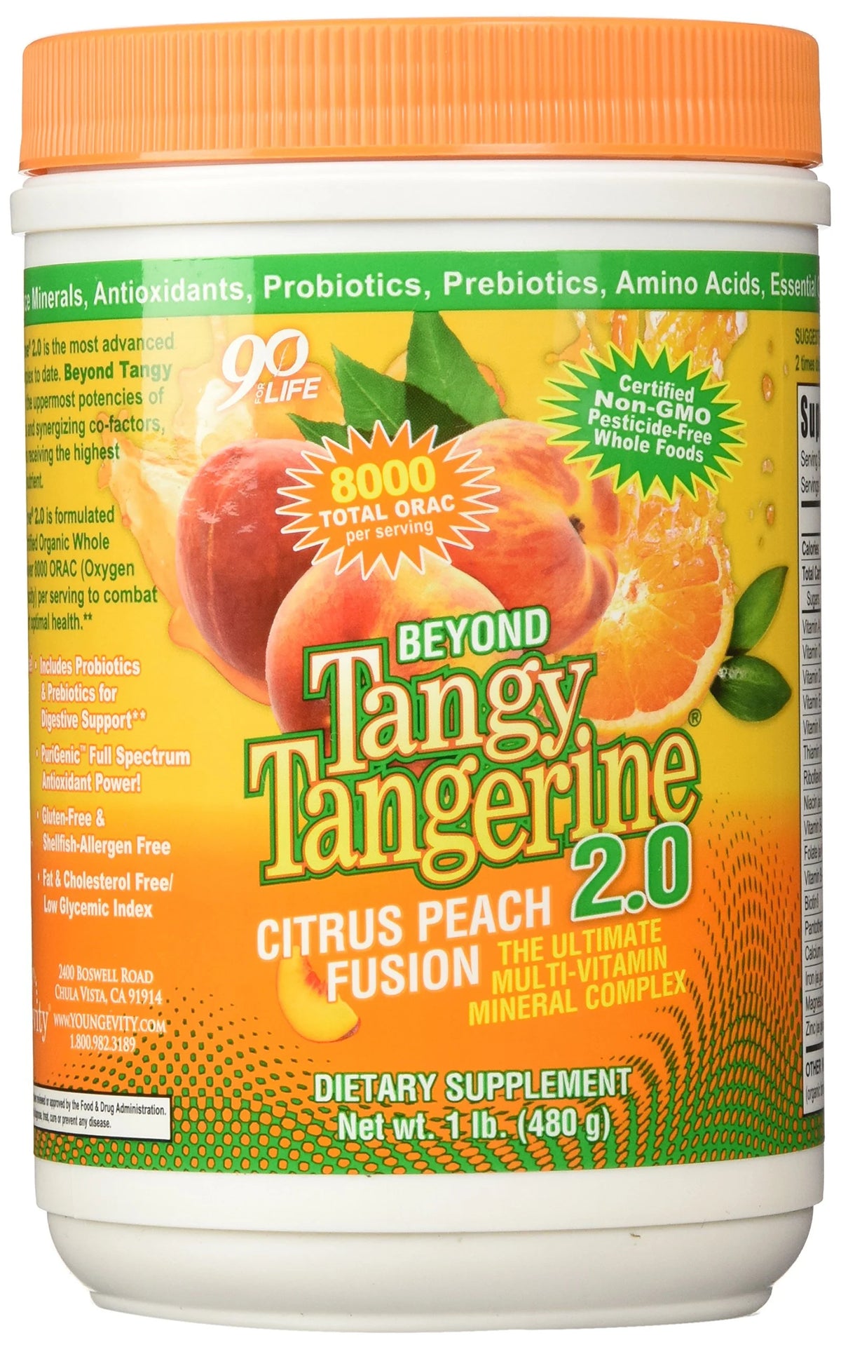 Tangy Tangerine Citrus Peach Fusion 480 G Canister H988