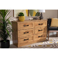 6 Drawer Oak Brown Wood Dresser D1858