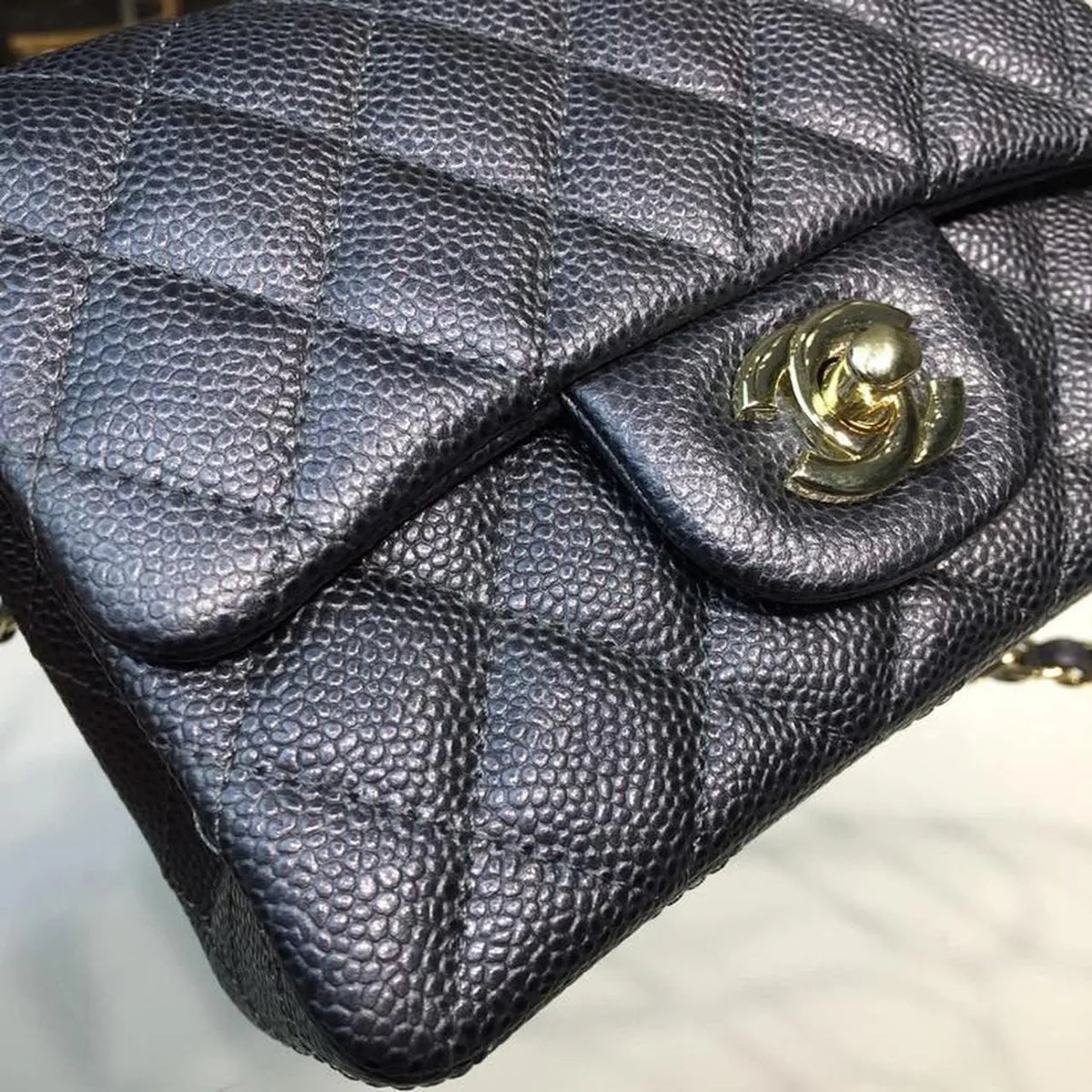 Black Caviar Mini Flap Bag T80689