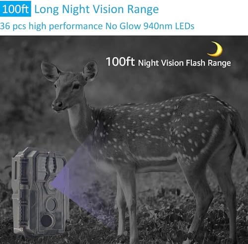 48MP 1296p Night Vision Waterproof Trail Camera I744873