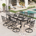 8 Pcs Outdoor Patio Dining Set Swivel Chairs and Extendable Table A33154