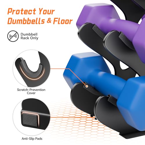 Compact Dumbbell Rack Stand with Anti-Slip Pads U3805