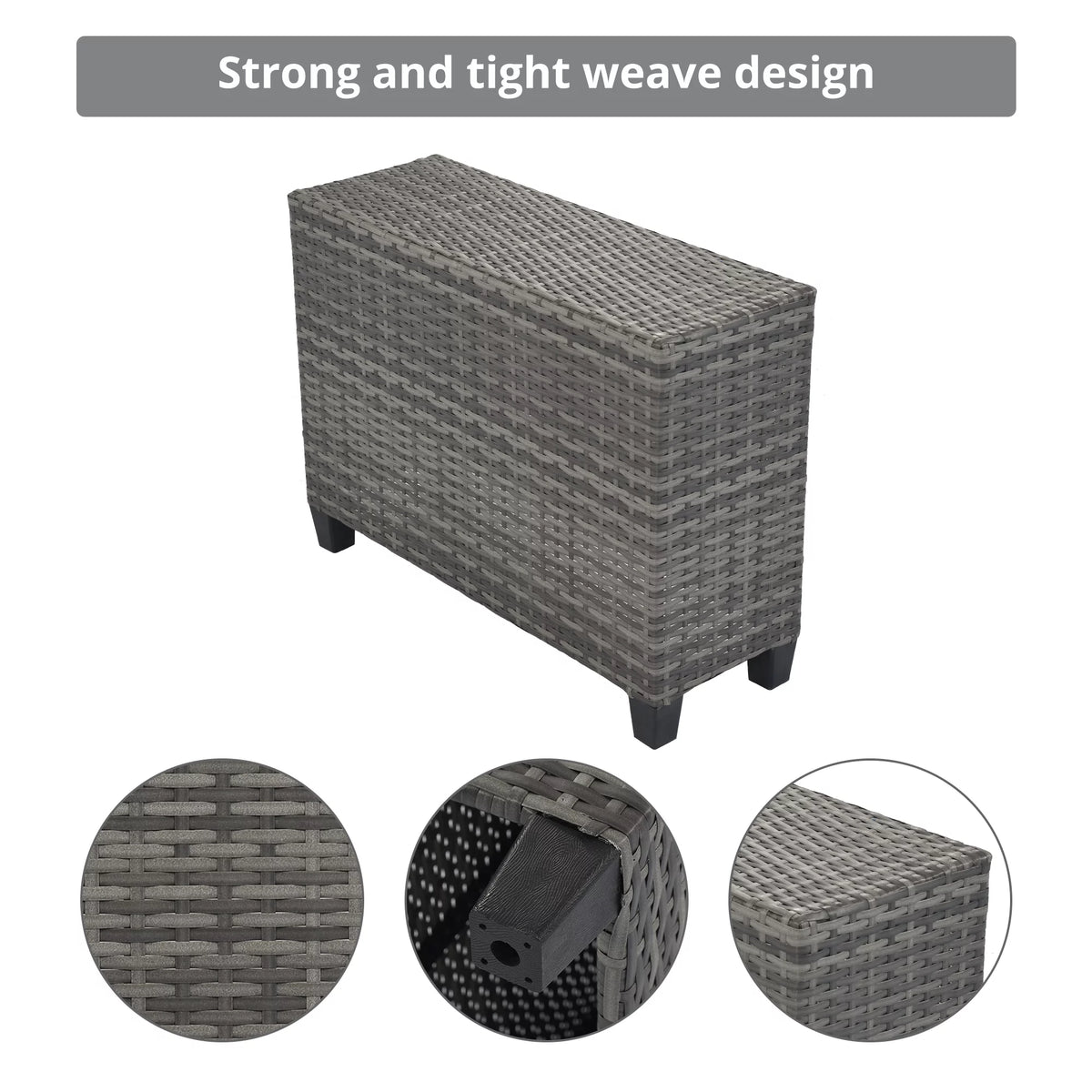 8 Pieces Beige Wicker Sofa Set with Glass Coffee Table Y387