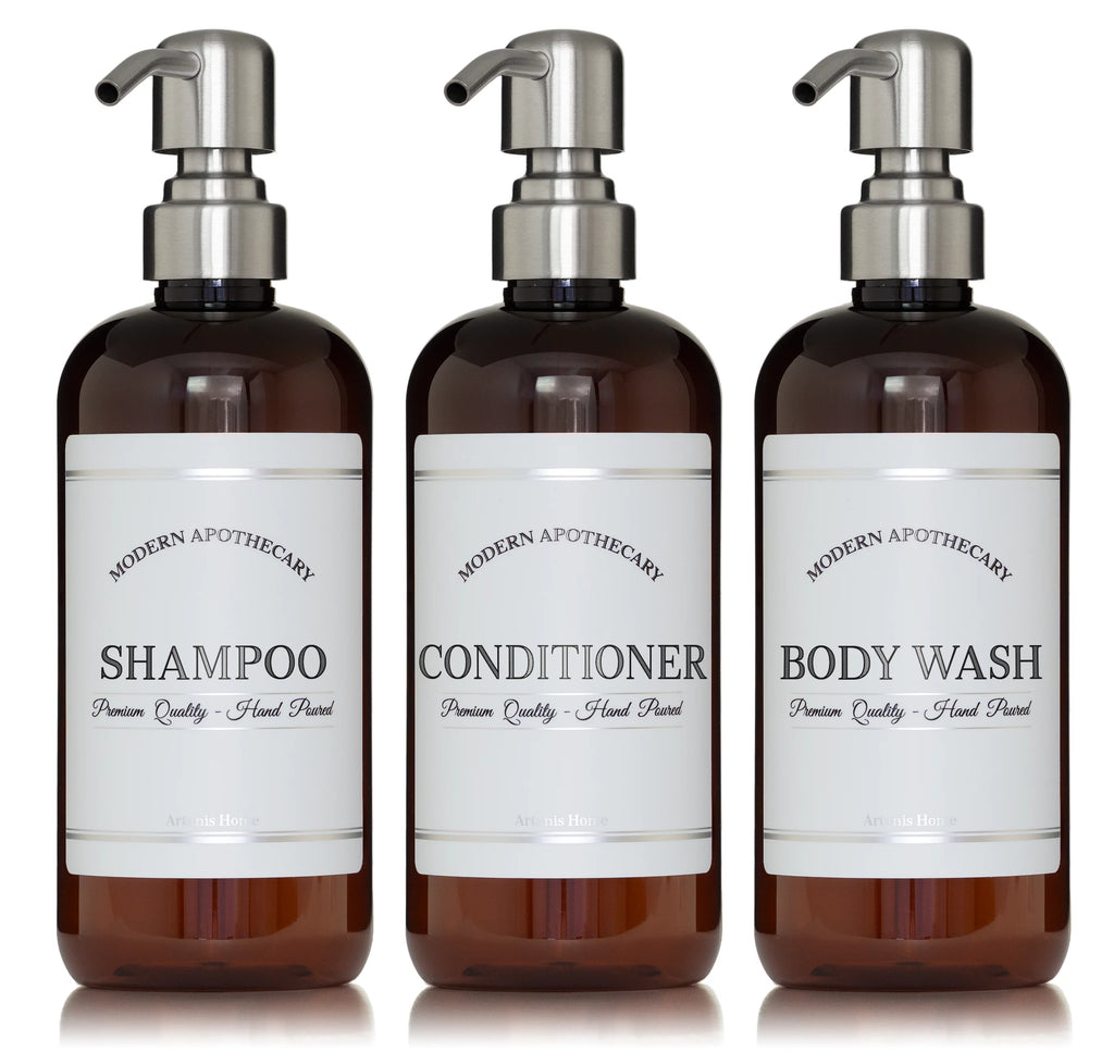 Refillable Body Wash, Shampoo and Conditioner Bottles 16 oz 3 Pack P53313