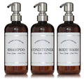 Refillable Body Wash, Shampoo and Conditioner Bottles 16 oz 3 Pack P53313