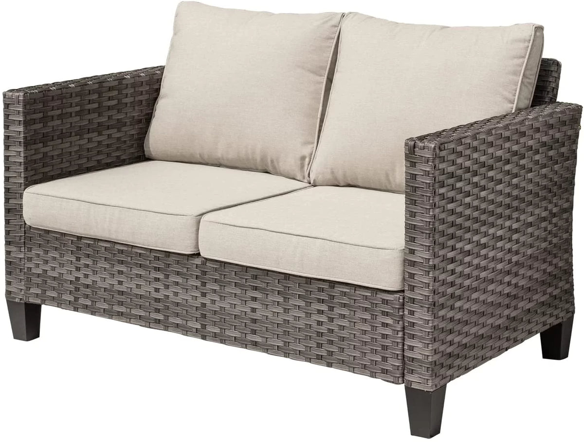 All-Weather Wicker Rattan Sofa with Cushions P80916