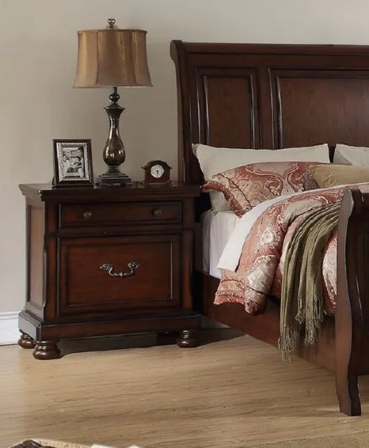 Cherry Finish 1Pc Nightstand Bedside Table U352