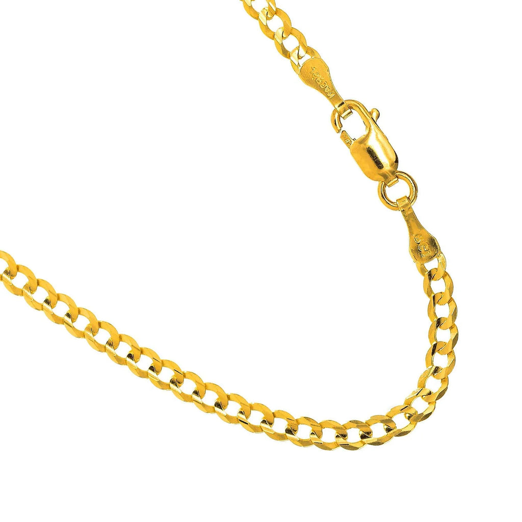 10k Yellow Gold 3.6 mm Curb Chain Necklace P447159