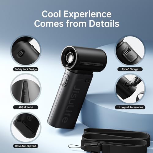 Portable Handheld Fan 5000mAh Rechargeable Black J738526