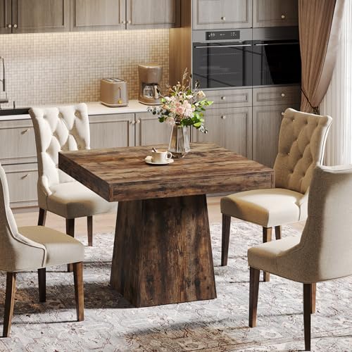 Square Dining Table for 4, 31.5-Inch Pedestal Base Table Z552