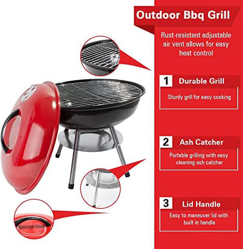 Charcoal BBQ Grill Round with Legs N391