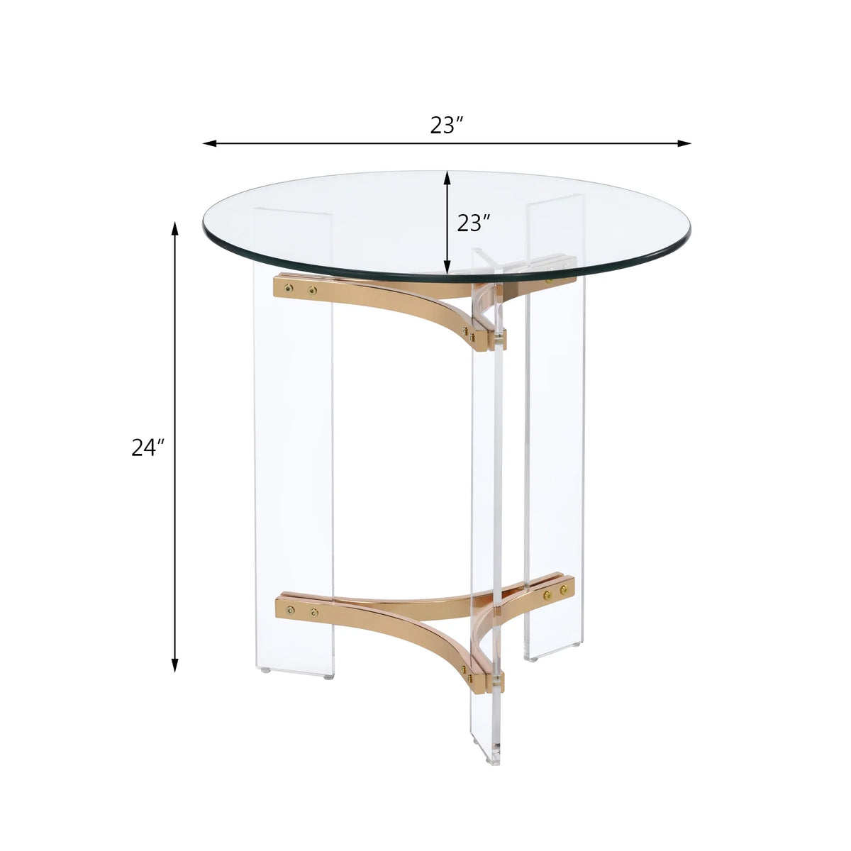 Round Tempered Glass Top End Table S171346