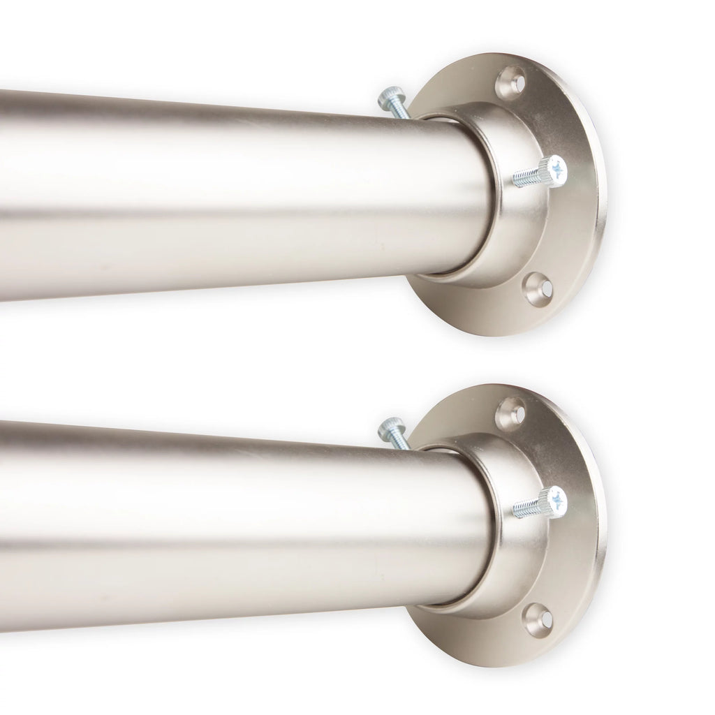 Adjustable Closet Rod 48-84 inch and Socket Set Satin Nickel C69230