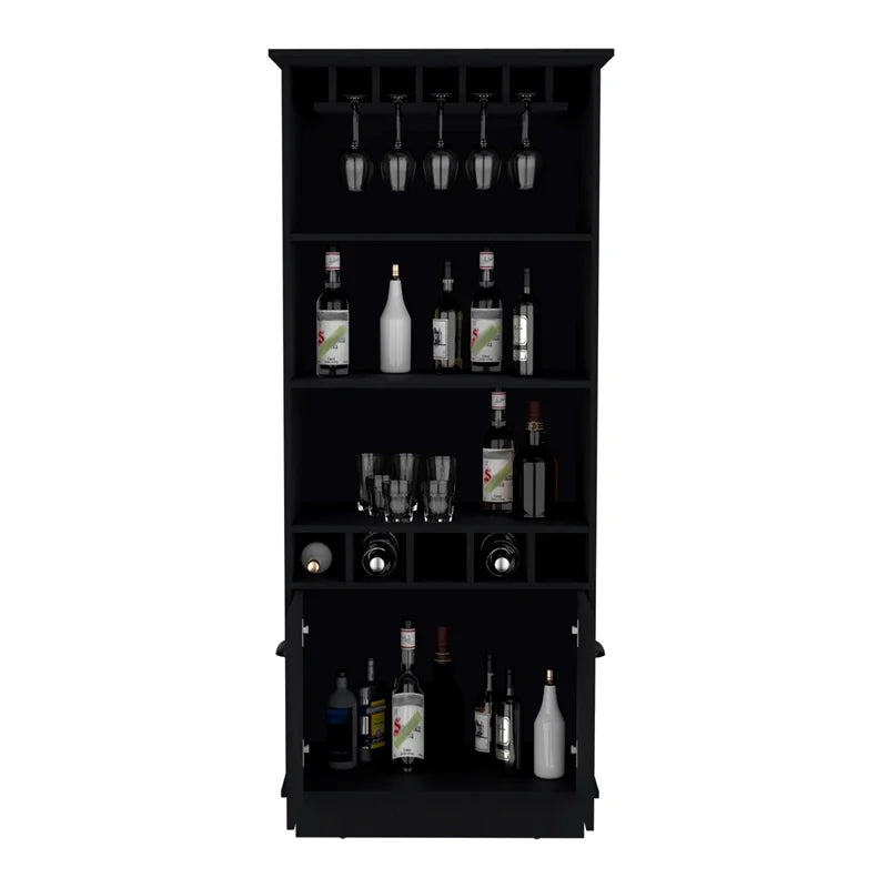 Black Manufactured Wood Bar Cabinet U73388