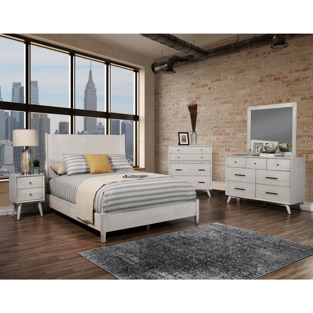 Gray Wood Full Size Panel Bed A160