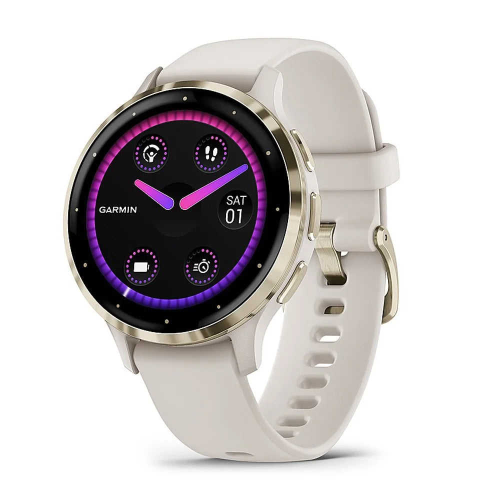 Gold Steel Bezel Ivory Case 41mm Health Fitness GPS Smartwatch H11478