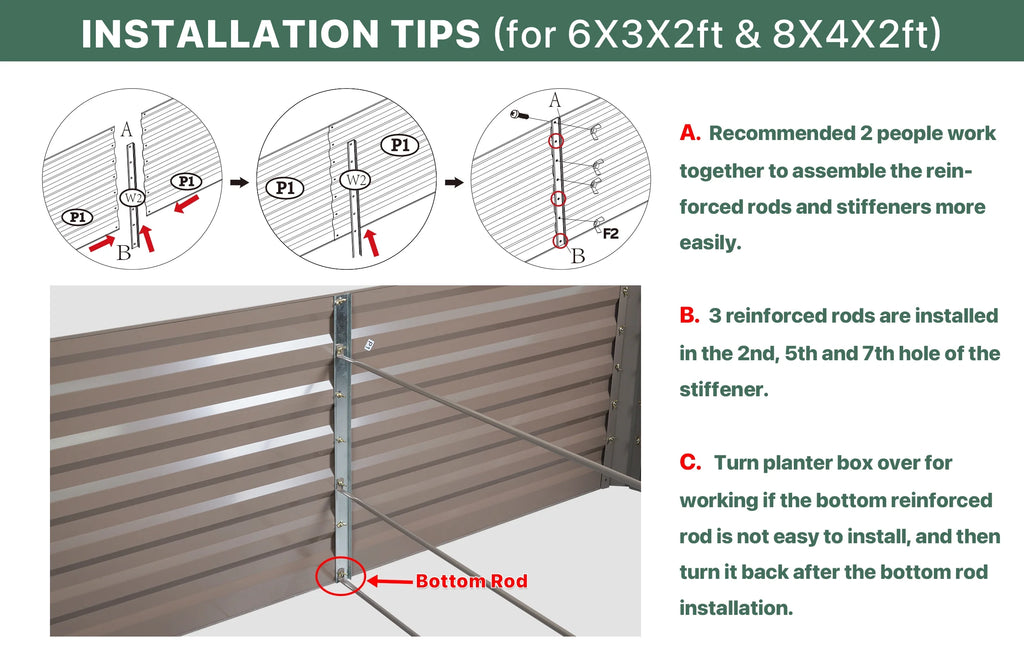 Galvanized Steel Raised Garden Bed 6x3x2 ft Brown R4517